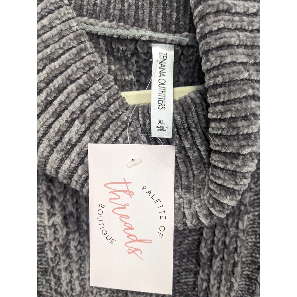 Zenana Outfitters Sweater Soft Cozy Chunky Cable Knit Cowl Neck Preppy Women XL - Picture 2 of 10